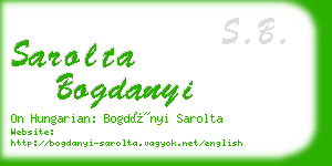 sarolta bogdanyi business card